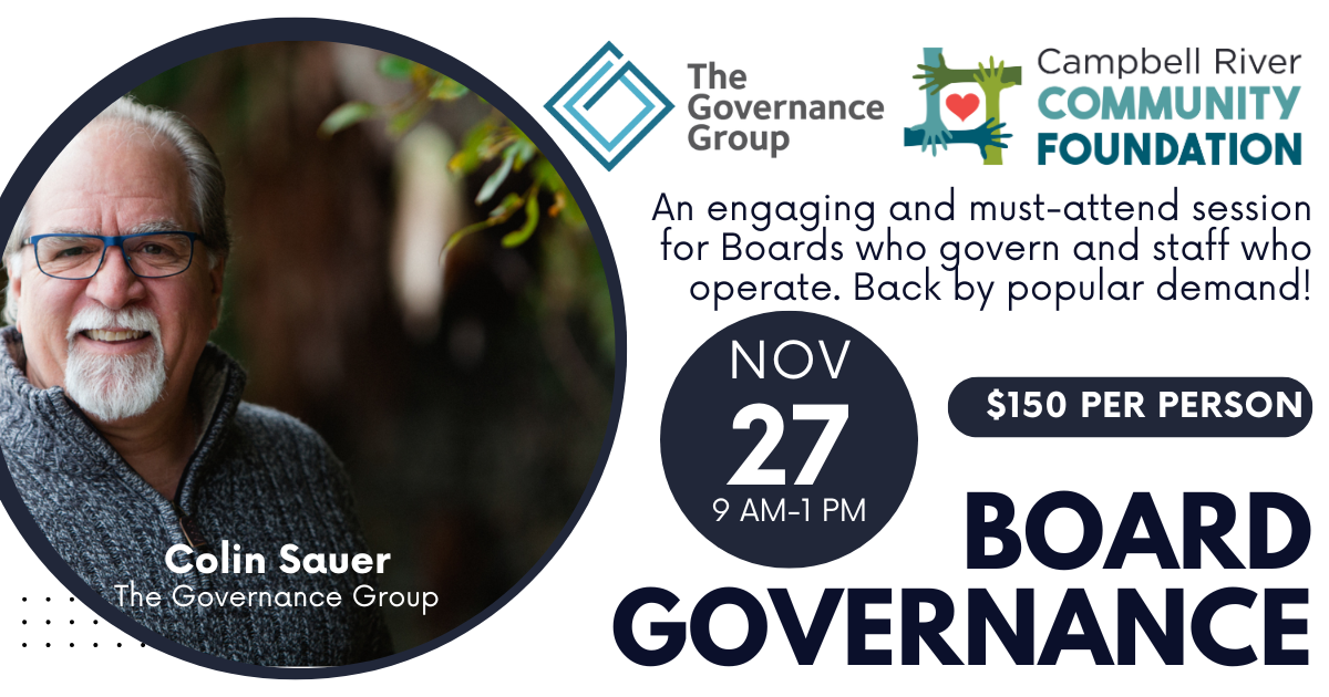 Event details for Board Governance with Colin Sauer